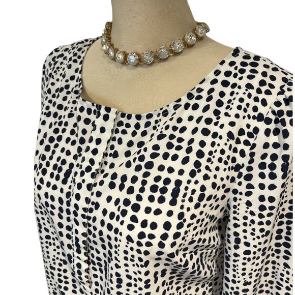 MERONA Blouse Sz Medium White with Black Specks Pull On 3/4 Sleeves - Picture 3 of 10